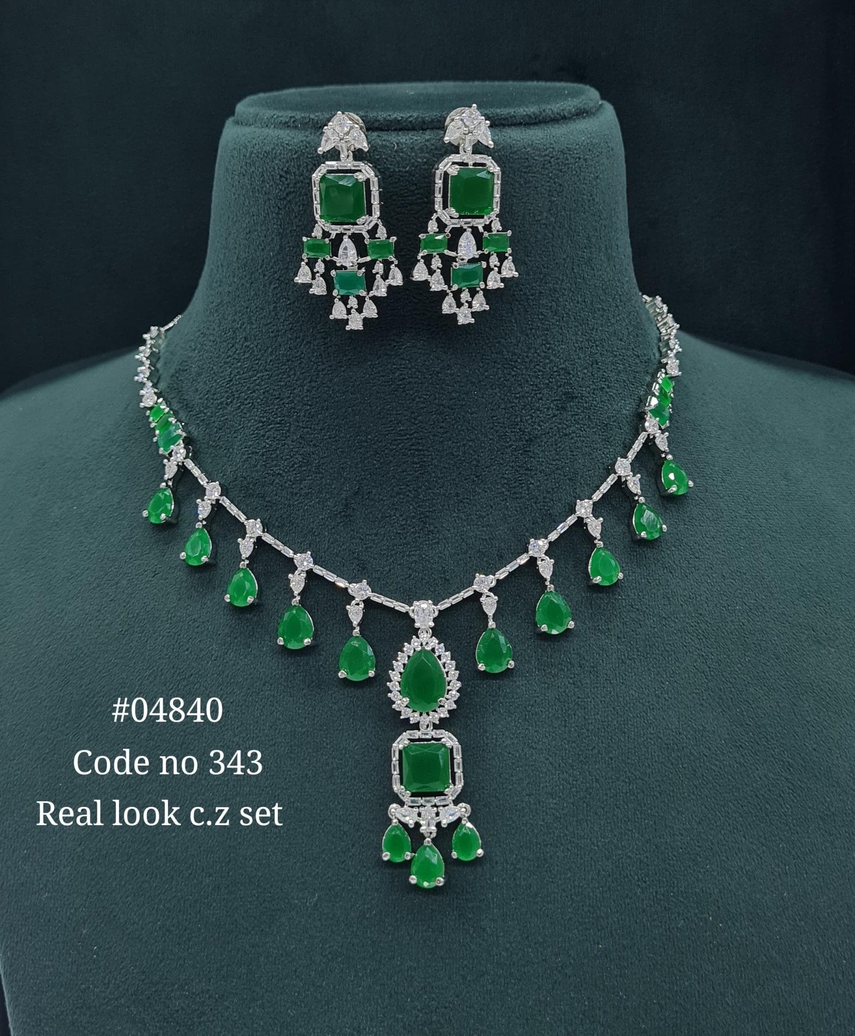 Cz Necklace 04840 - KRISHNA'S SWETA JEWELLERY