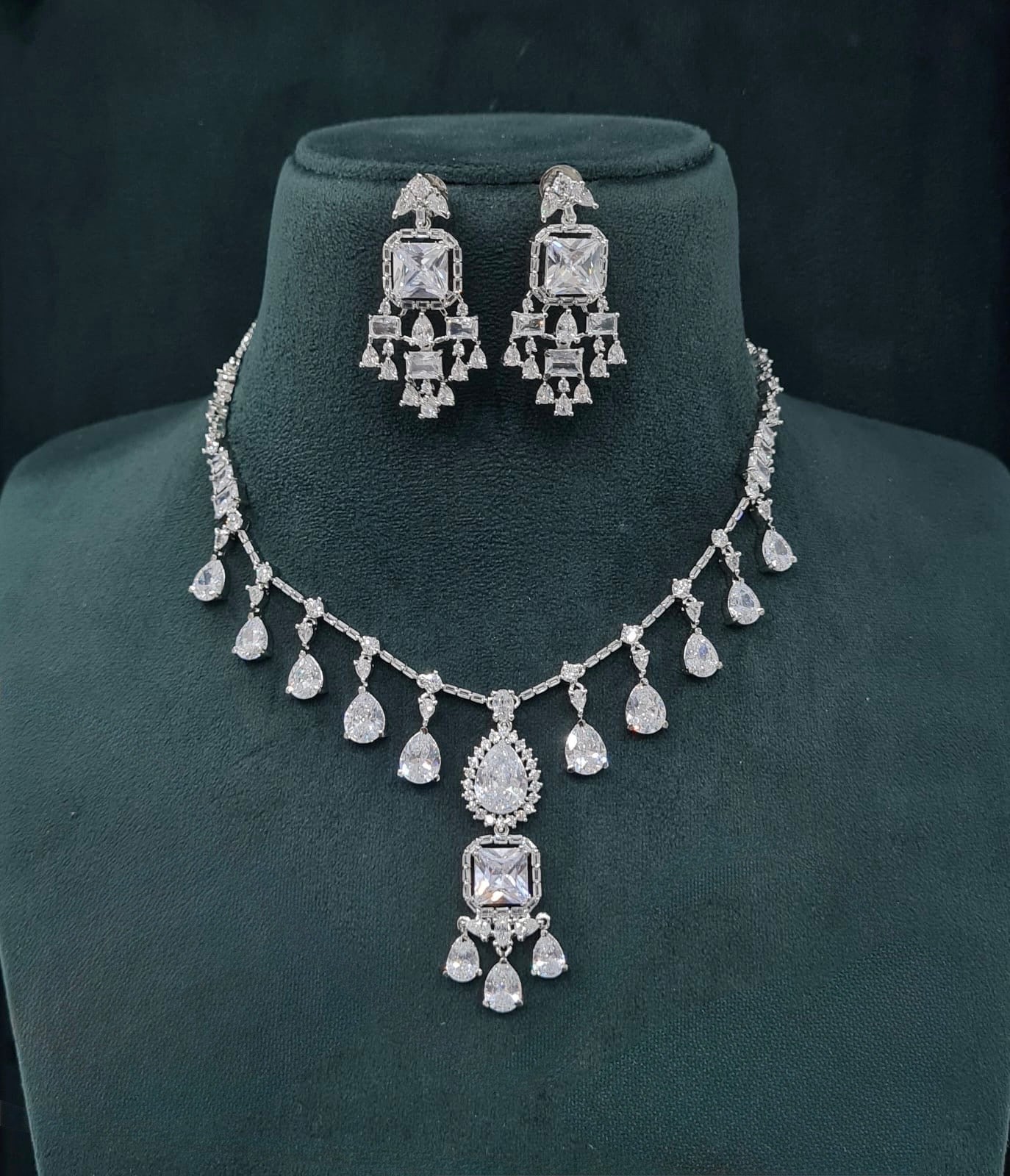 Cz Necklace 04840 - KRISHNA'S SWETA JEWELLERY