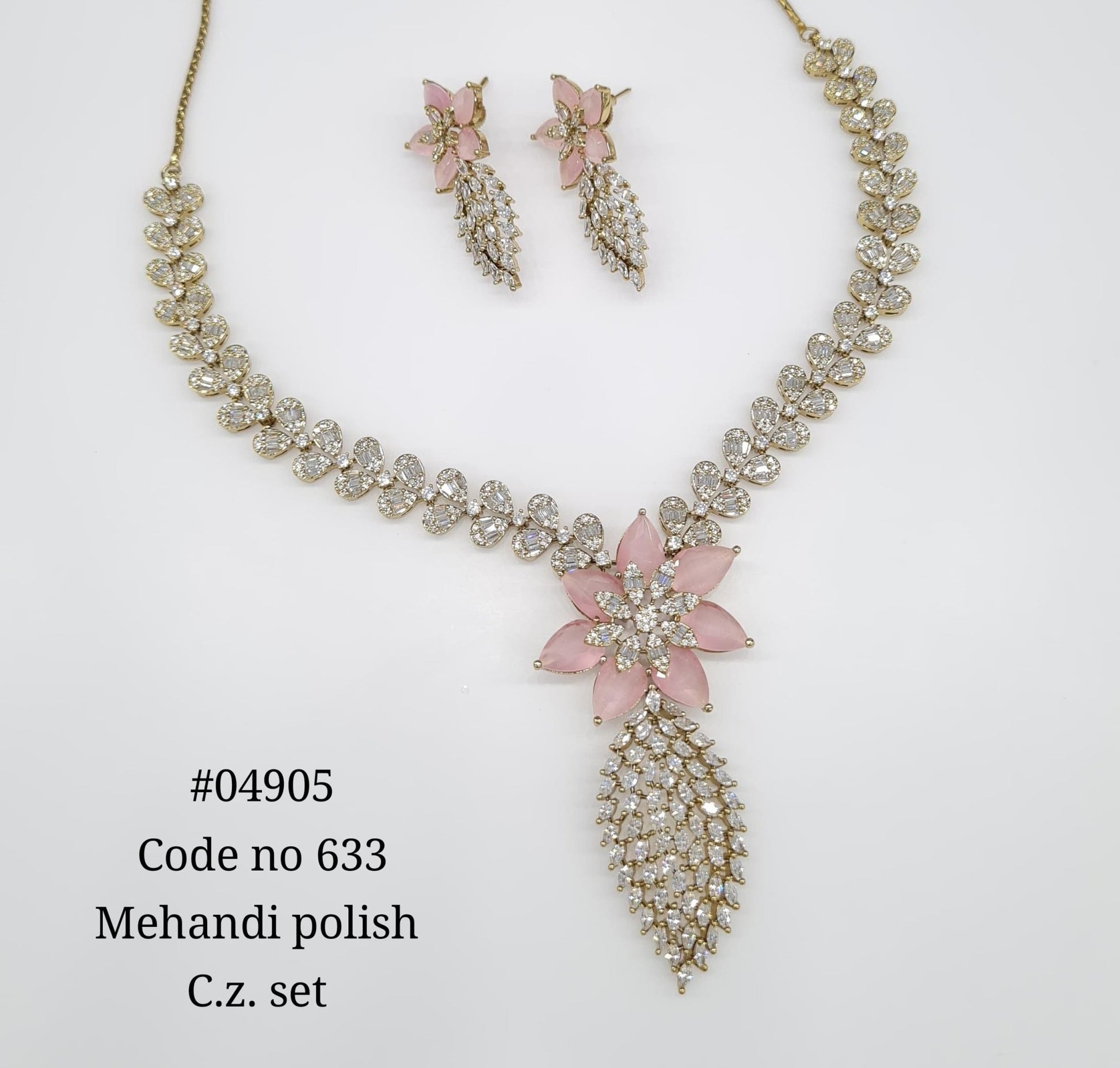 Cz Necklace 04905 - KRISHNA'S SWETA JEWELLERY