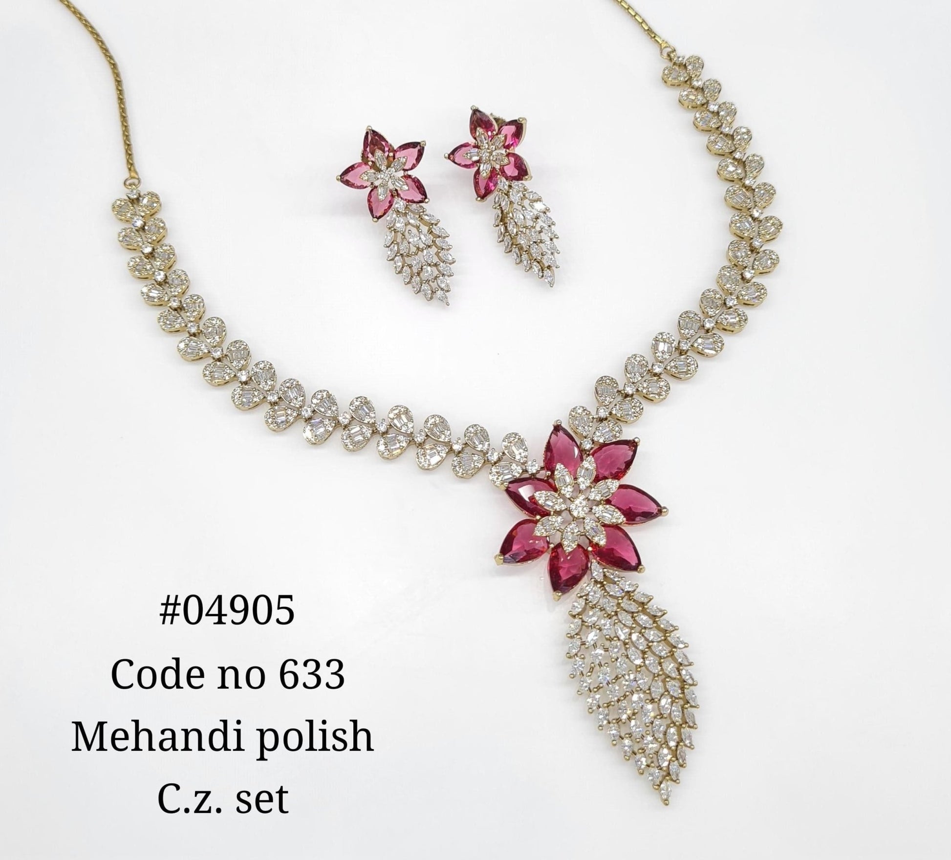 Cz Necklace 04905 - KRISHNA'S SWETA JEWELLERY