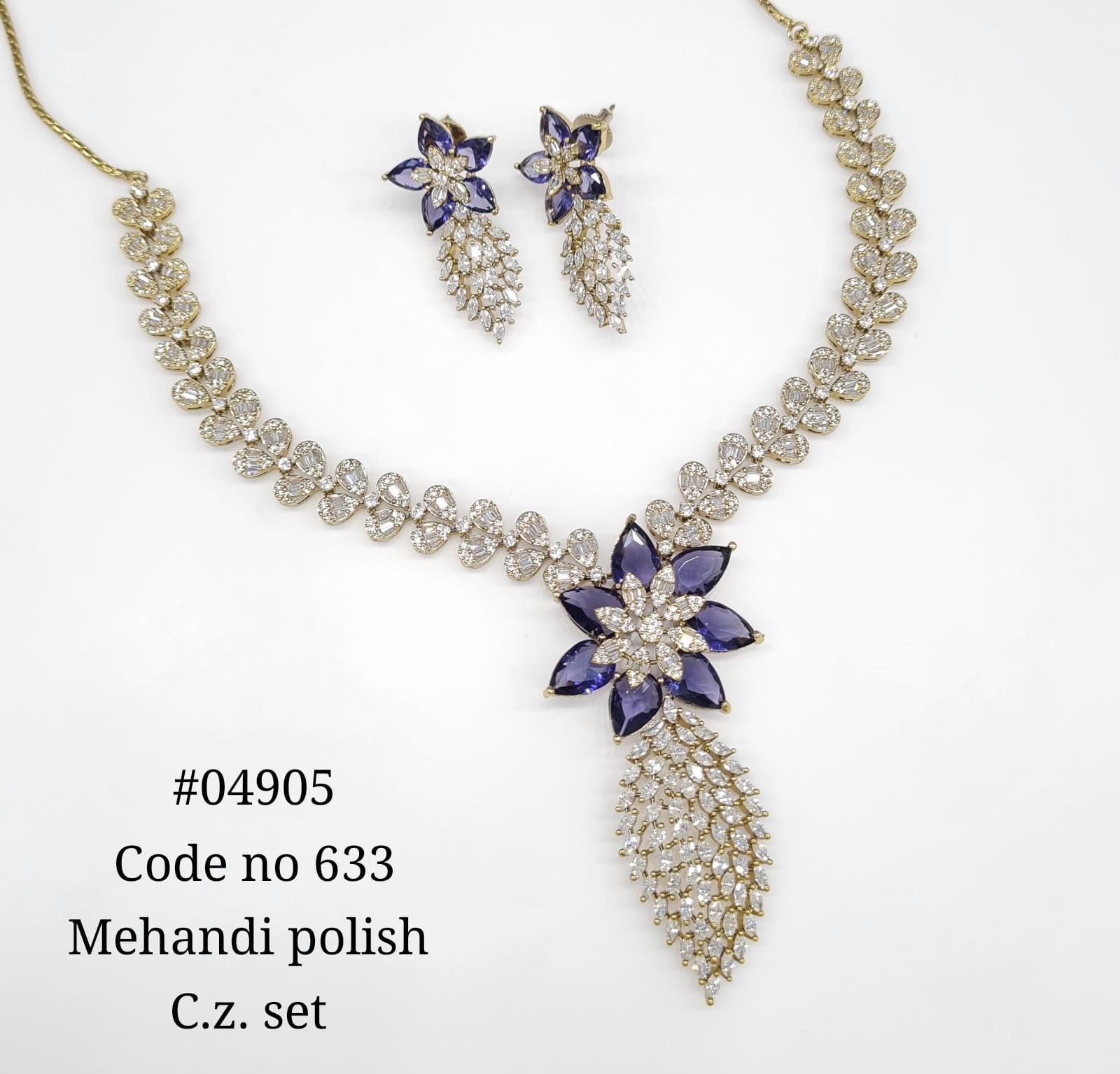 Cz Necklace 04905 - KRISHNA'S SWETA JEWELLERY