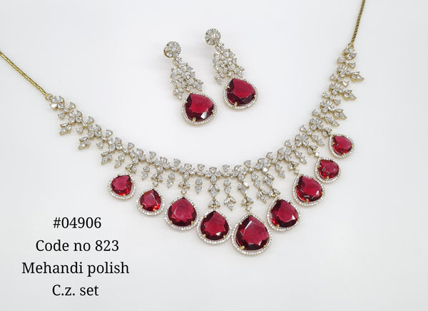 Cz necklace 04906 - KRISHNA'S SWETA JEWELLERY