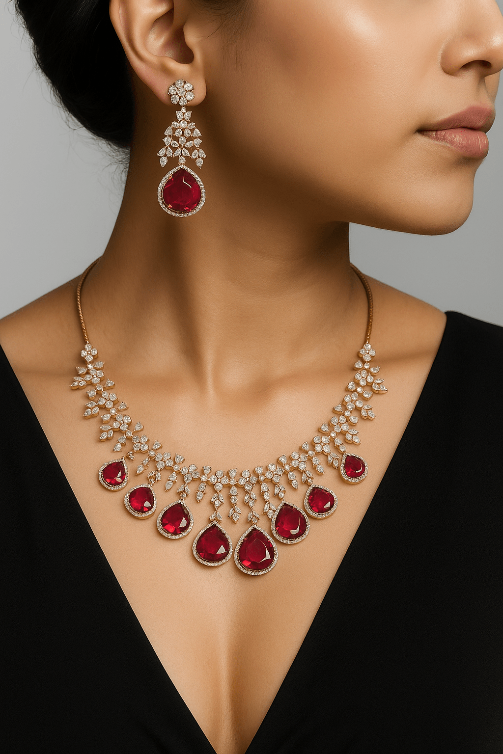 Cz necklace 04906 - KRISHNA'S SWETA JEWELLERY