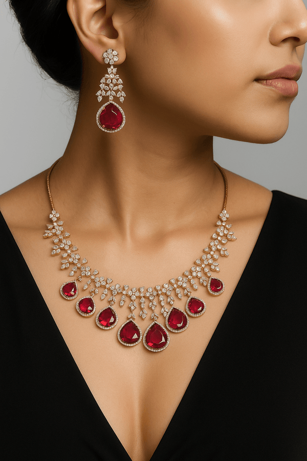 Cz necklace 04906 - KRISHNA'S SWETA JEWELLERY