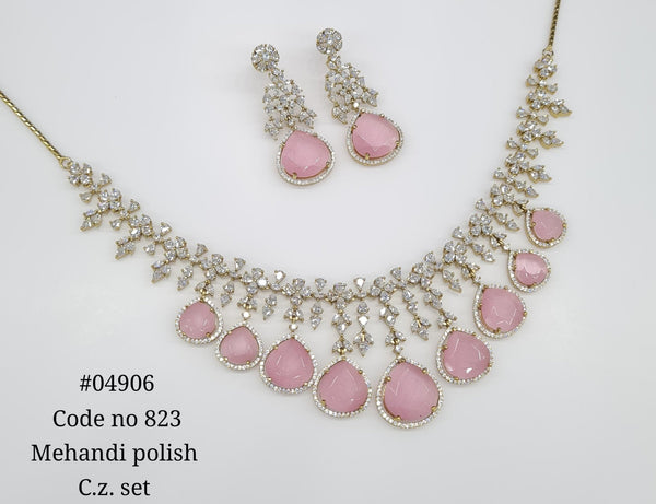 Cz necklace 04906 - KRISHNA'S SWETA JEWELLERY