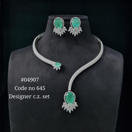 Cz Necklace 04907 - KRISHNA'S SWETA JEWELLERY