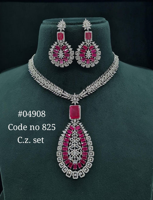 Cz Necklace 04908 - KRISHNA'S SWETA JEWELLERY