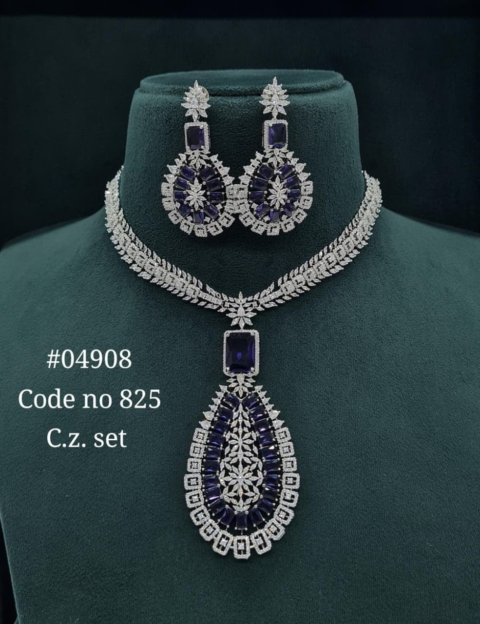 Cz Necklace 04908 - KRISHNA'S SWETA JEWELLERY
