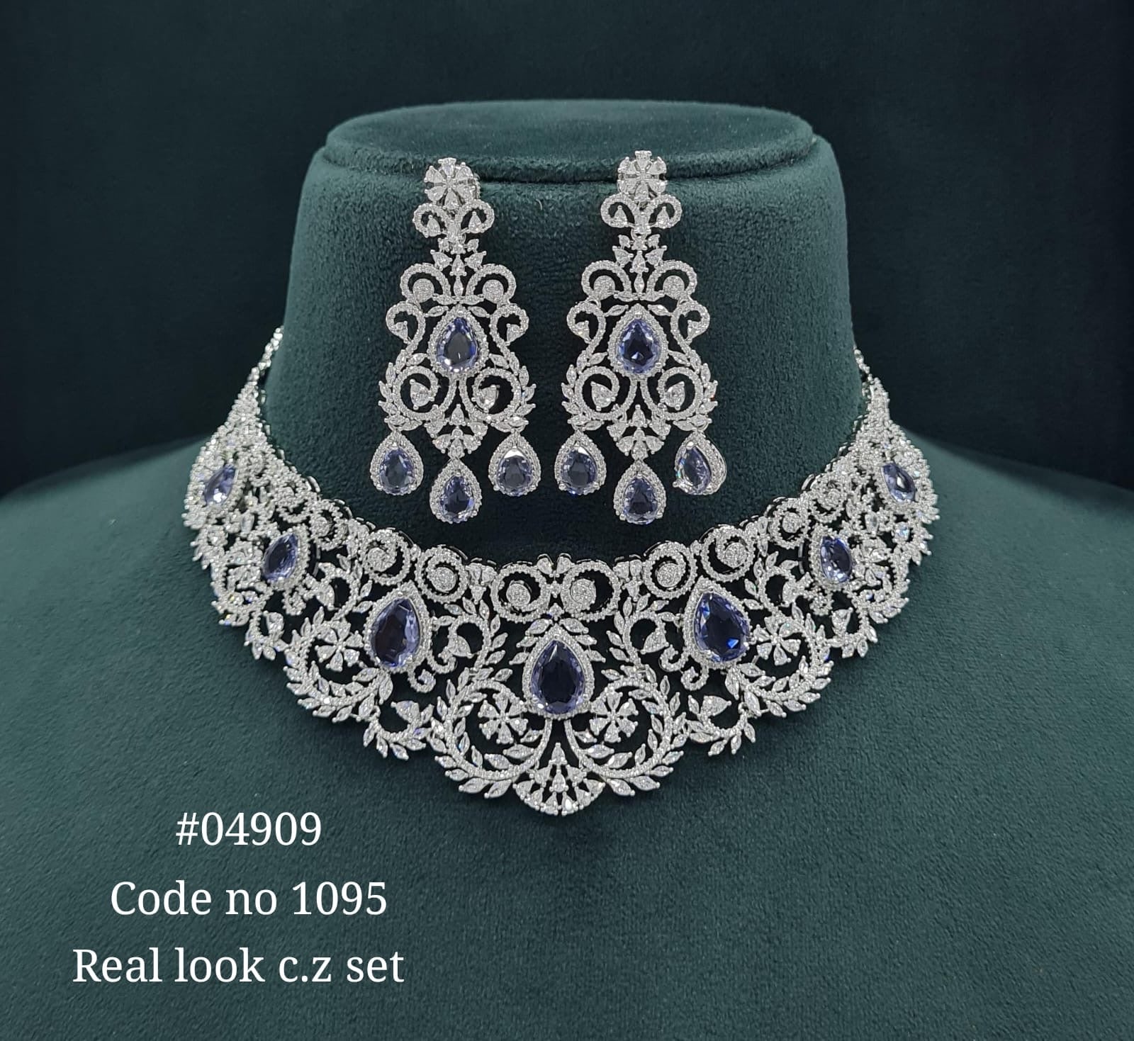 Cz Necklace 04909 - KRISHNA'S SWETA JEWELLERY