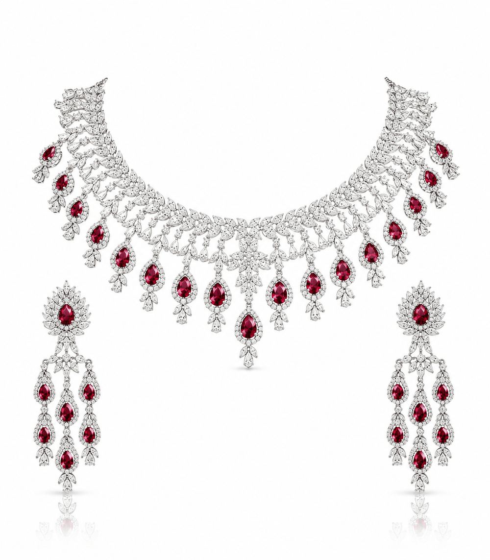 Cz Necklace 04911 - KRISHNA'S SWETA JEWELLERY