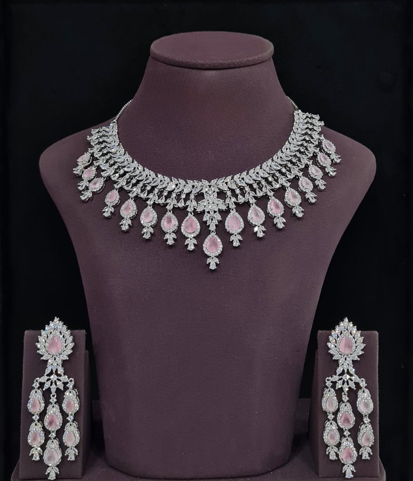Cz Necklace 04911 - KRISHNA'S SWETA JEWELLERY