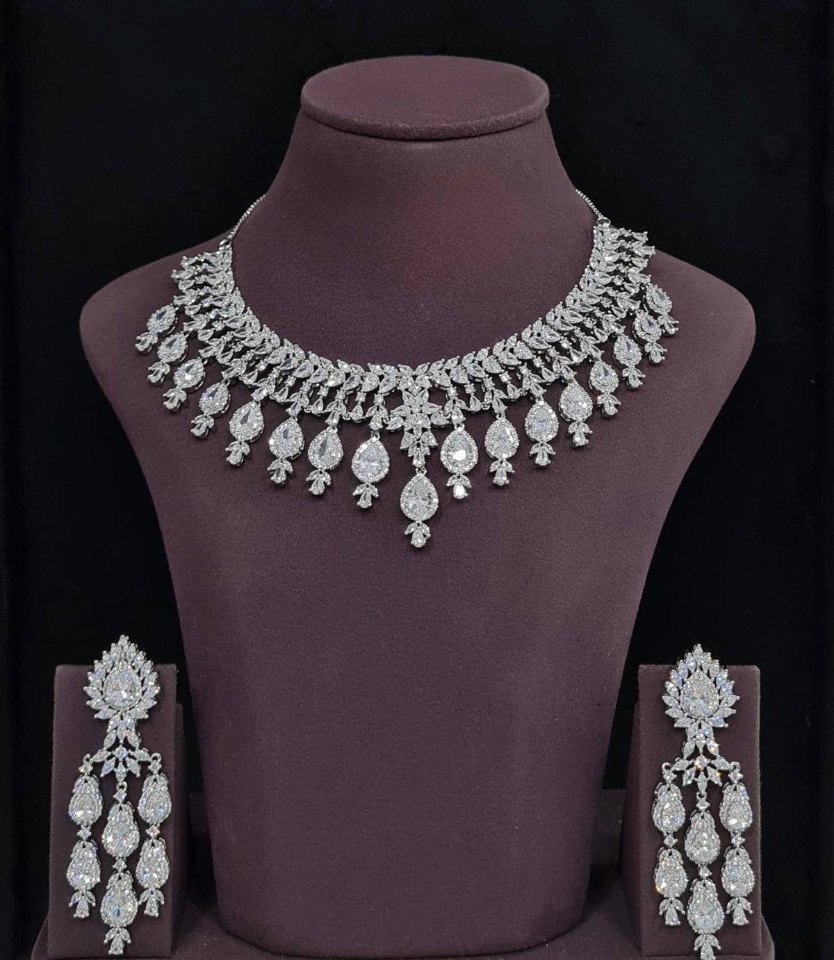 Cz Necklace 04911 - KRISHNA'S SWETA JEWELLERY