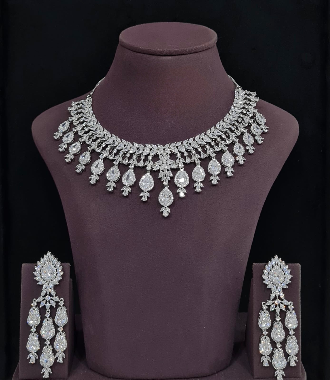 Cz Necklace 04911 - KRISHNA'S SWETA JEWELLERY
