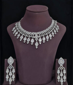 Cz Necklace 04911 - KRISHNA'S SWETA JEWELLERY
