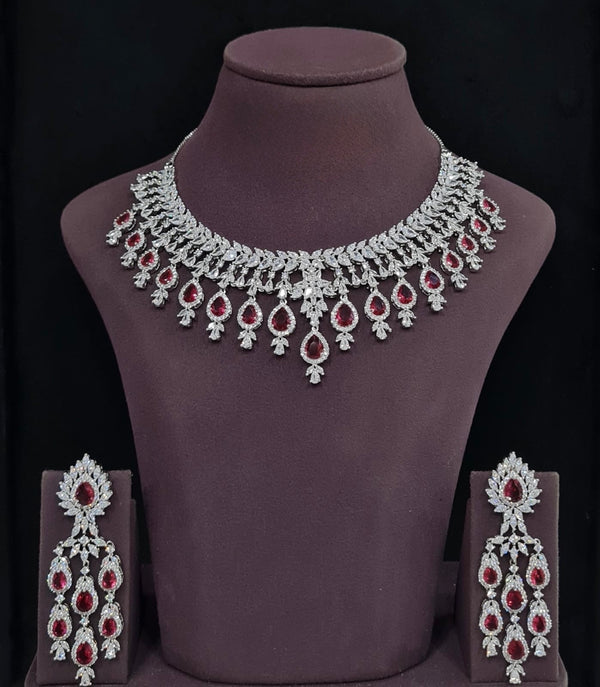 Cz Necklace 04911 - KRISHNA'S SWETA JEWELLERY
