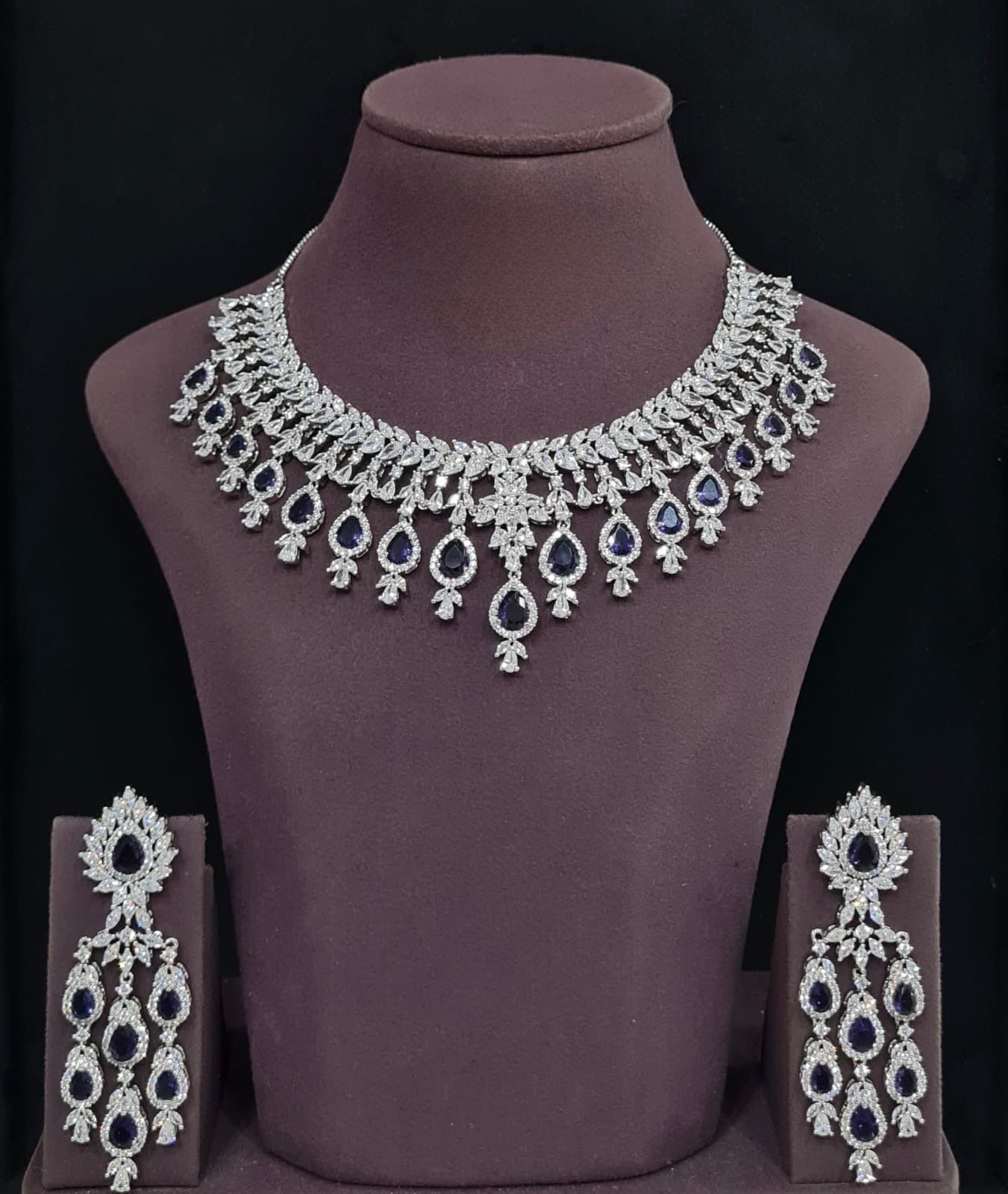 Cz Necklace 04911 - KRISHNA'S SWETA JEWELLERY