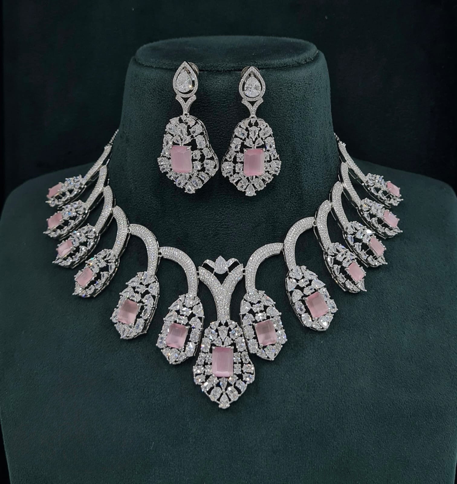 Cz Necklace 05025 - KRISHNA'S SWETA JEWELLERY