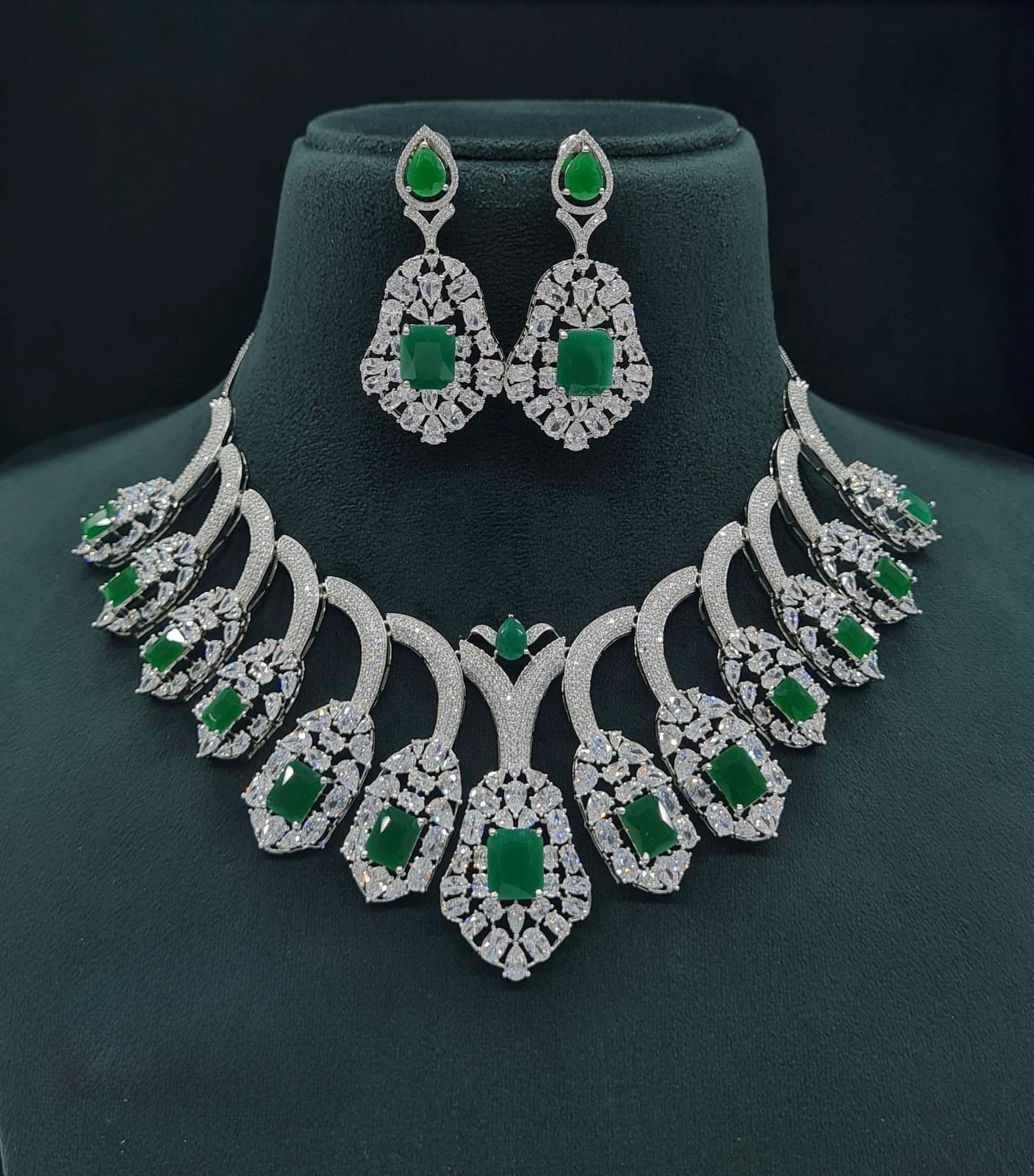Cz Necklace 05025 - KRISHNA'S SWETA JEWELLERY