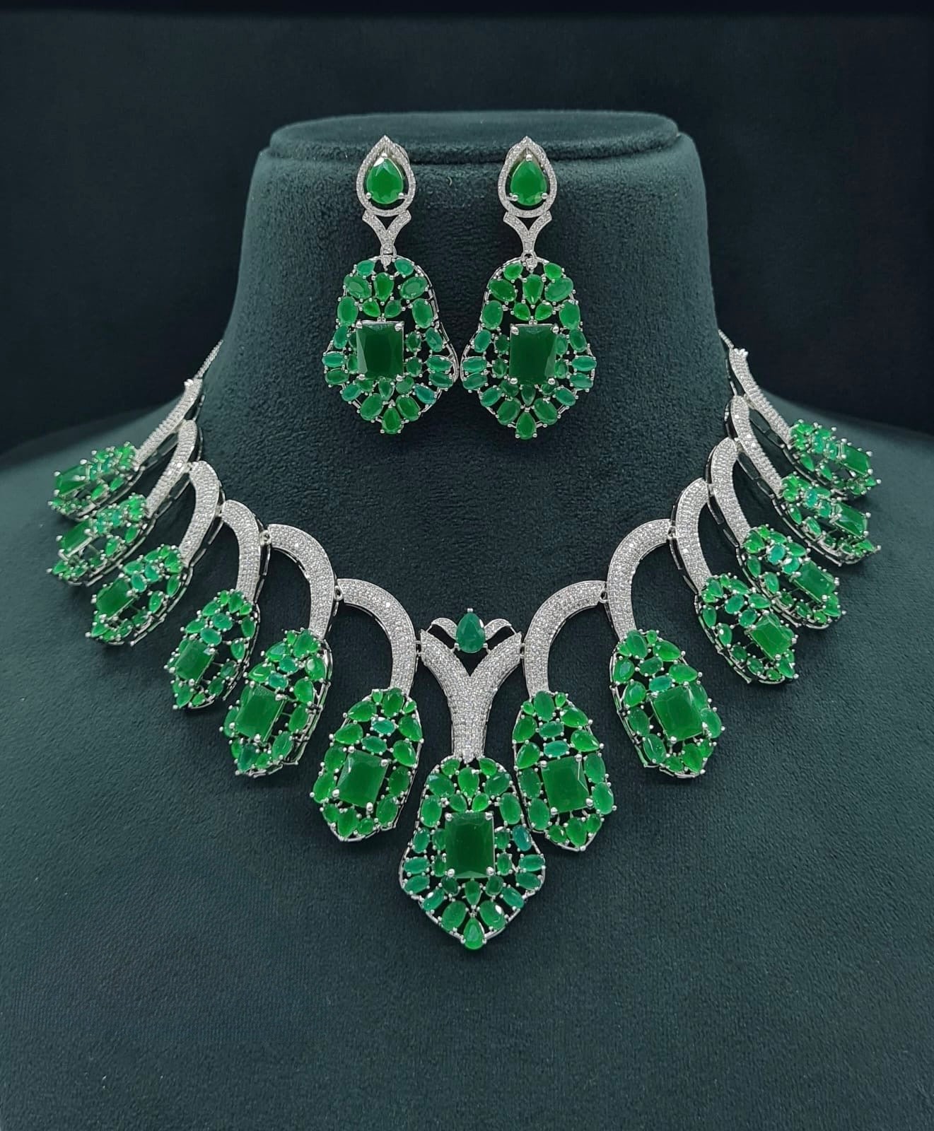 Cz Necklace 05025 - KRISHNA'S SWETA JEWELLERY