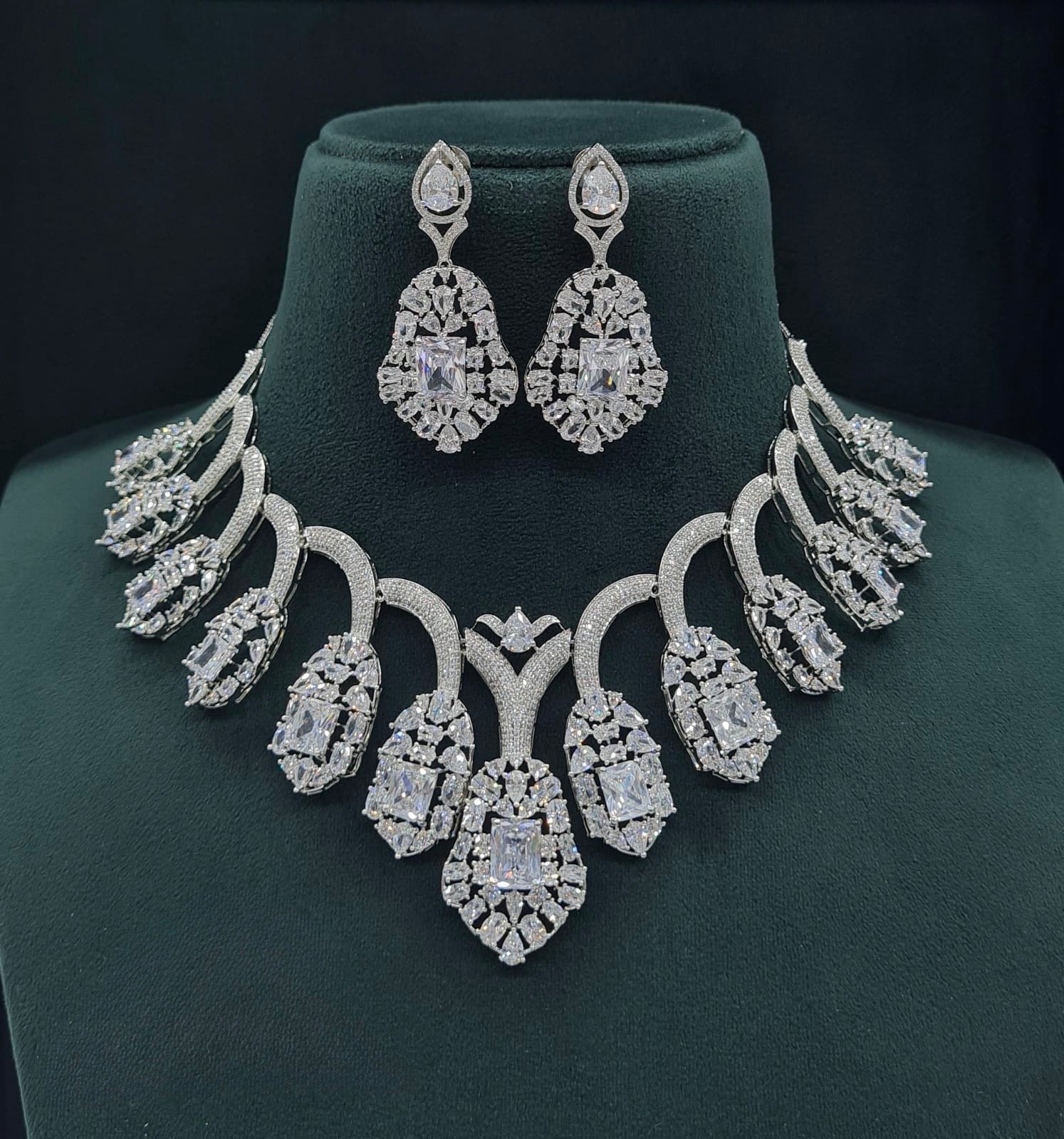 Cz Necklace 05025 - KRISHNA'S SWETA JEWELLERY