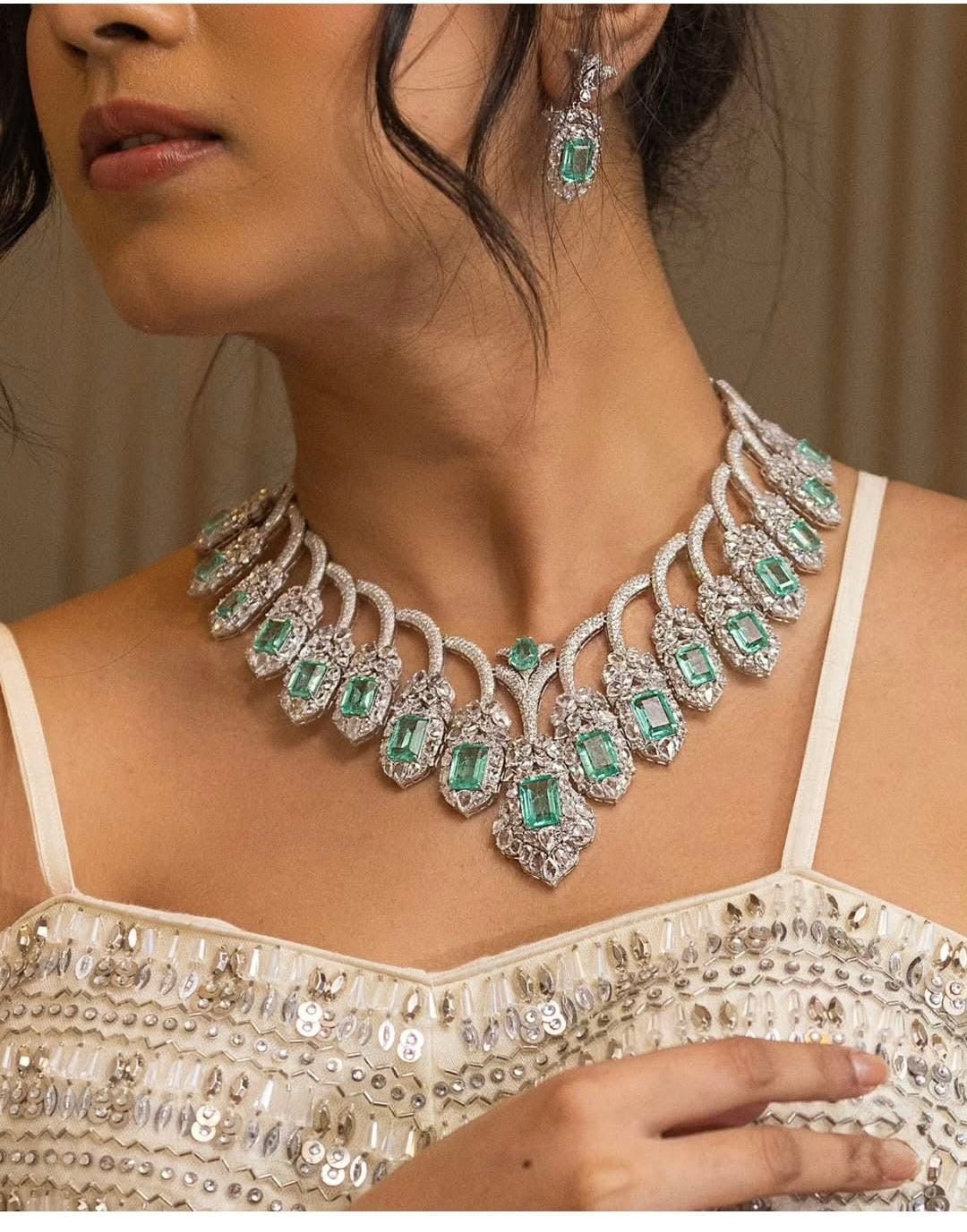 Cz Necklace 05025 - KRISHNA'S SWETA JEWELLERY