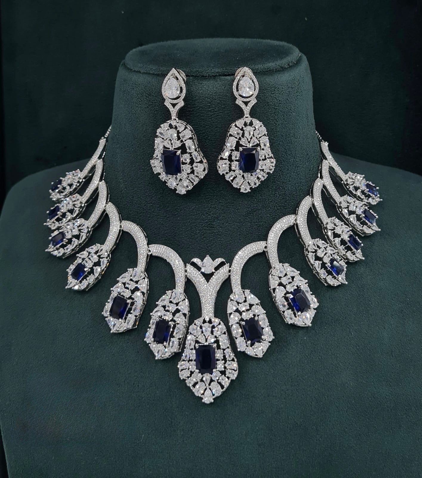 Cz Necklace 05025 - KRISHNA'S SWETA JEWELLERY