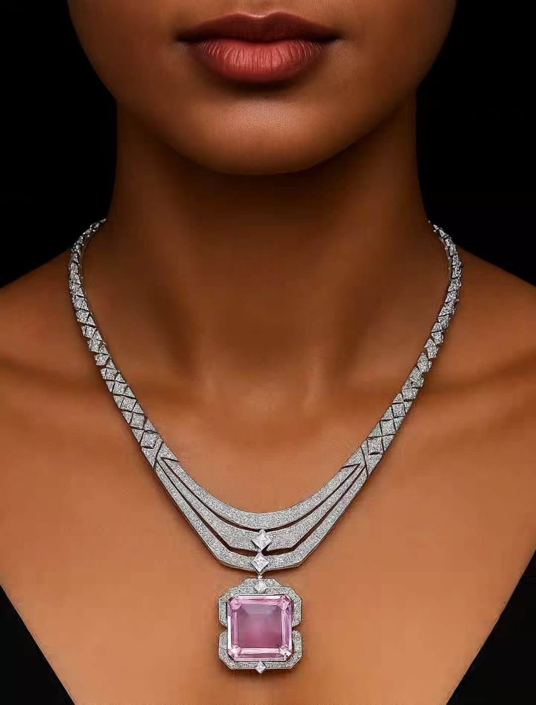 Cz Necklace 05026 - KRISHNA'S SWETA JEWELLERY