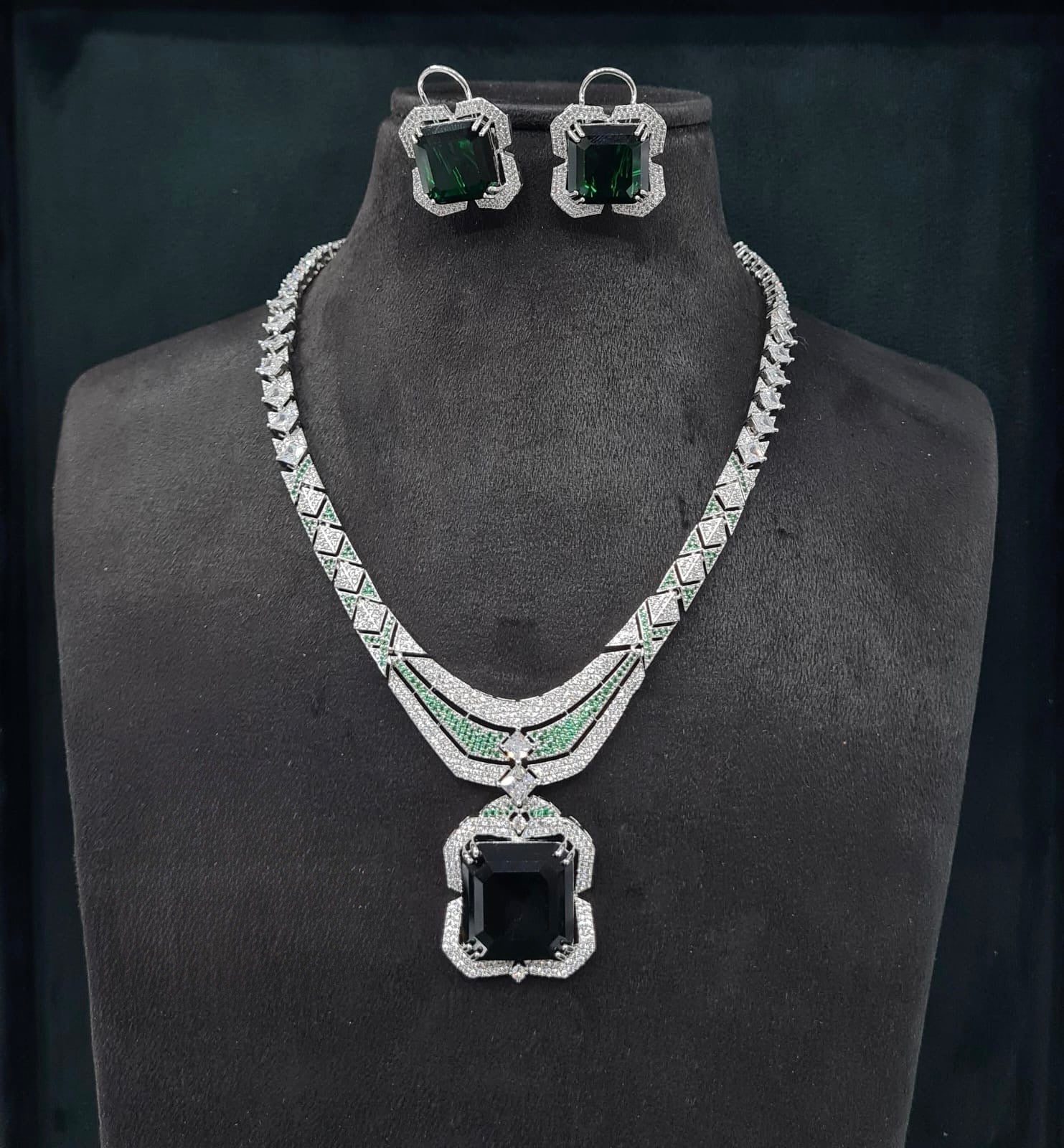 Cz Necklace 05026 - KRISHNA'S SWETA JEWELLERY