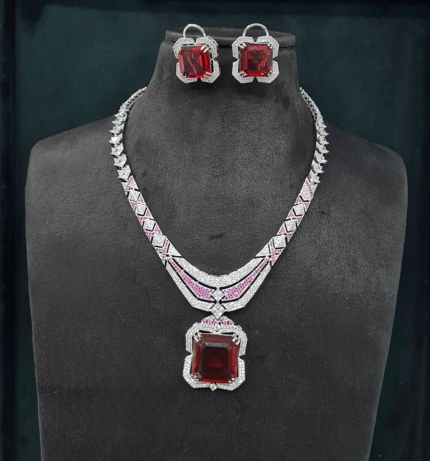Cz Necklace 05026 - KRISHNA'S SWETA JEWELLERY