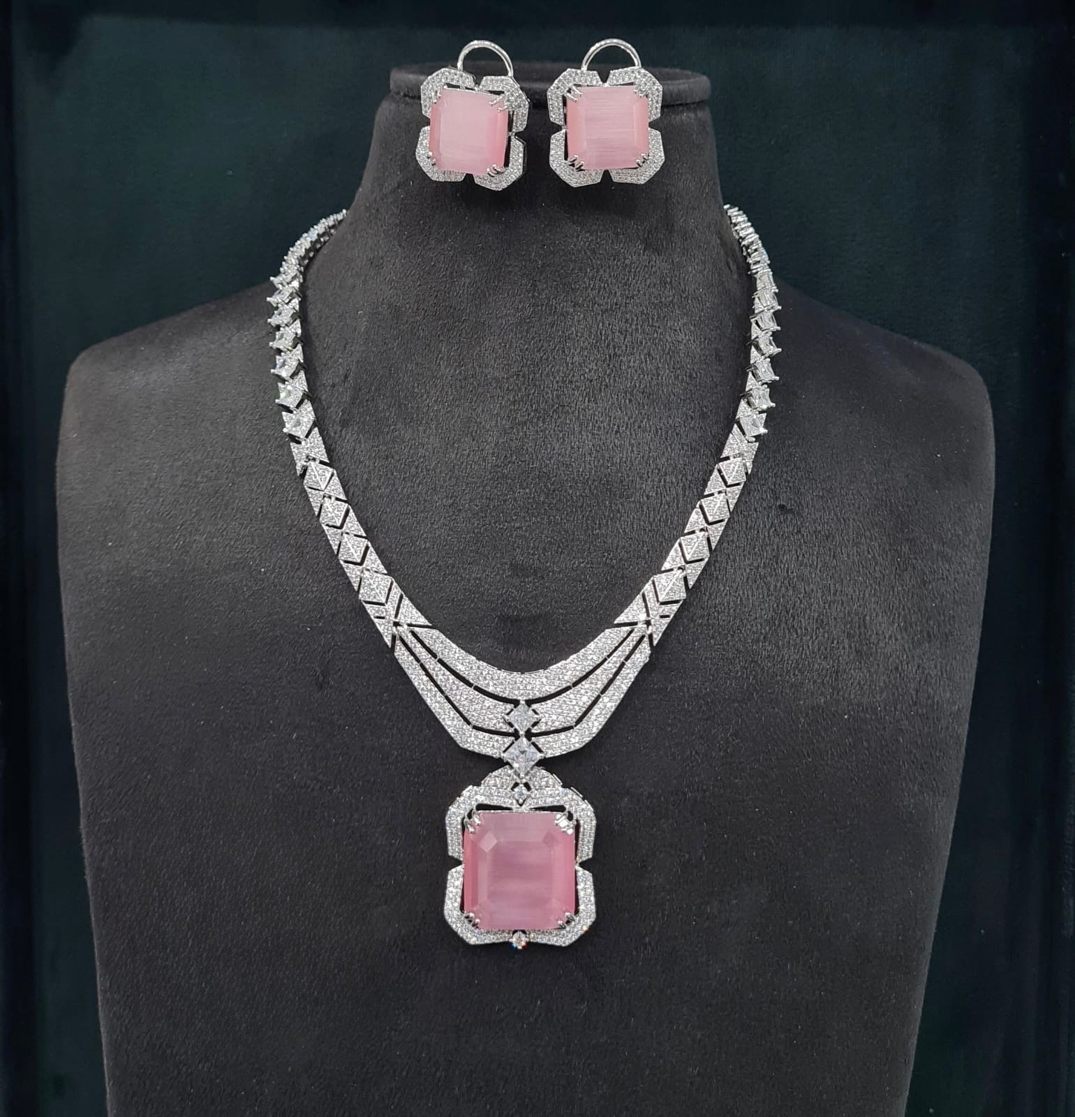 Cz Necklace 05026 - KRISHNA'S SWETA JEWELLERY