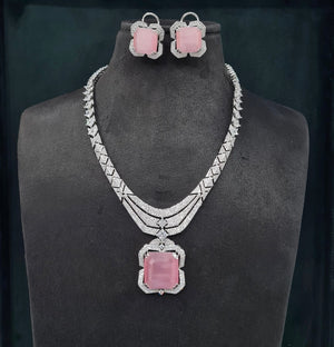 Cz Necklace 05026 - KRISHNA'S SWETA JEWELLERY