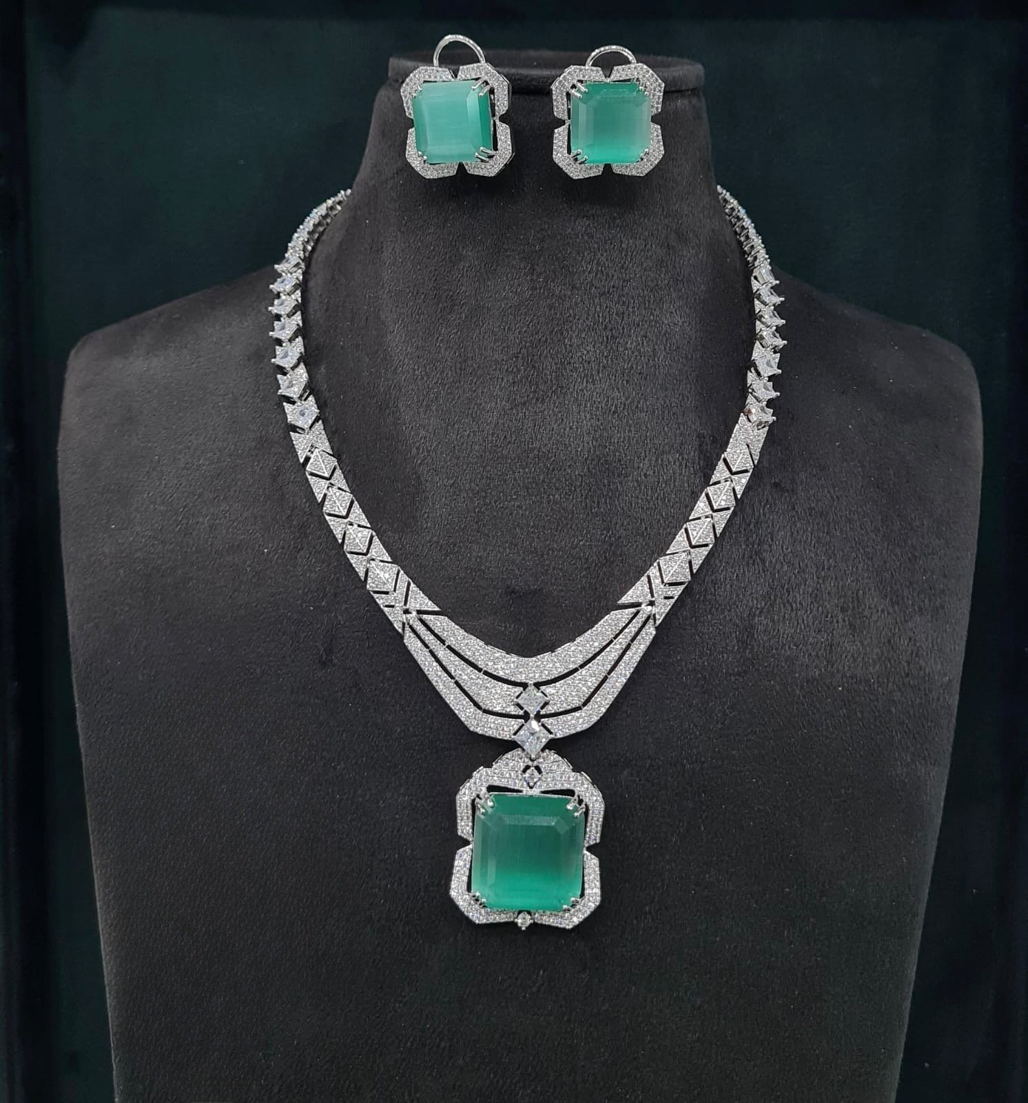 Cz Necklace 05026 - KRISHNA'S SWETA JEWELLERY