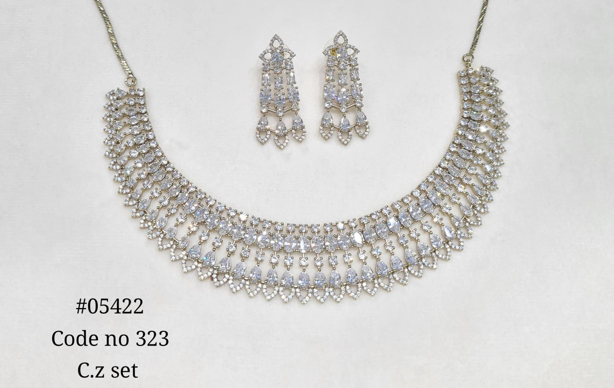 Cz Necklace 05422 - KRISHNA'S SWETA JEWELLERY