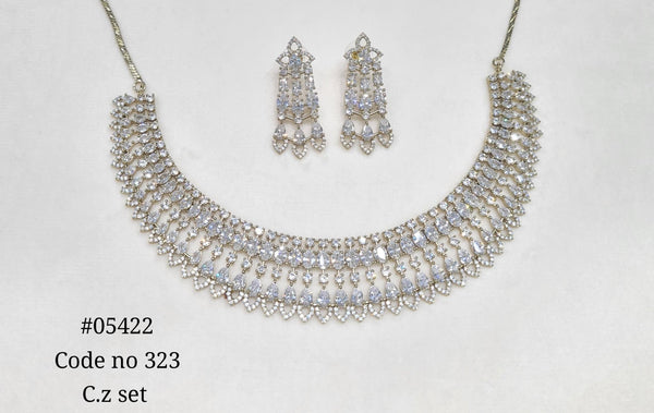 Cz Necklace 05422 - KRISHNA'S SWETA JEWELLERY