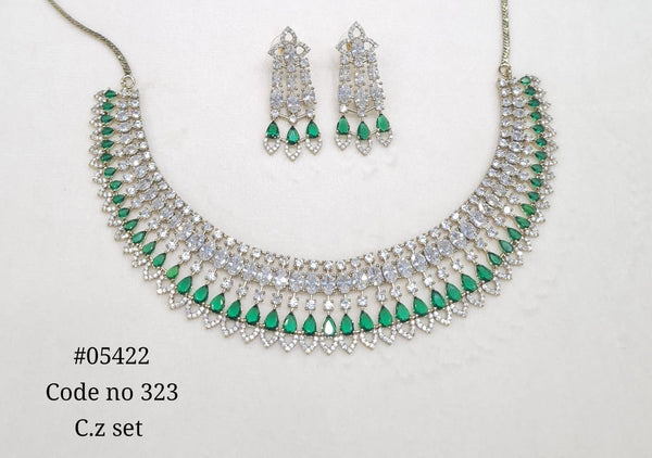 Cz Necklace 05422 - KRISHNA'S SWETA JEWELLERY