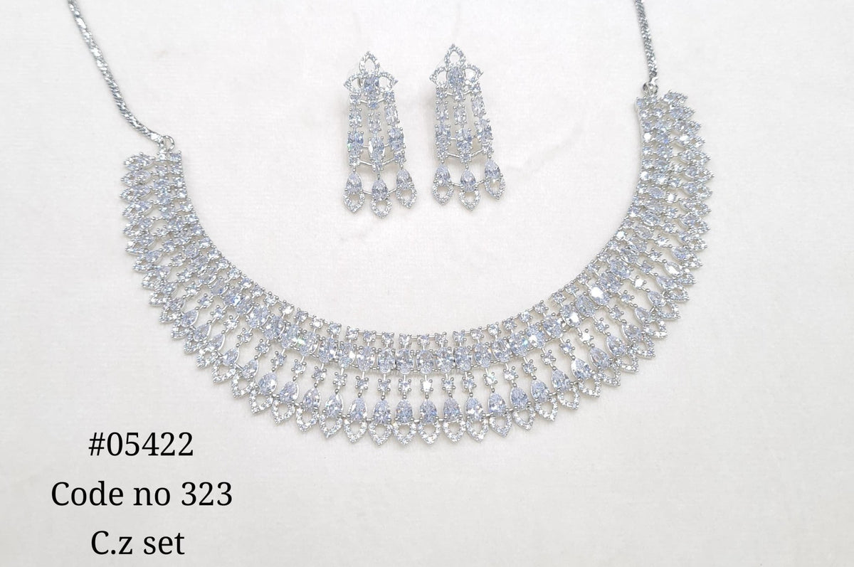 Cz Necklace 05422 - KRISHNA'S SWETA JEWELLERY