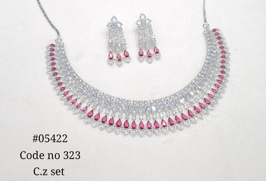 Cz Necklace 05422 - KRISHNA'S SWETA JEWELLERY