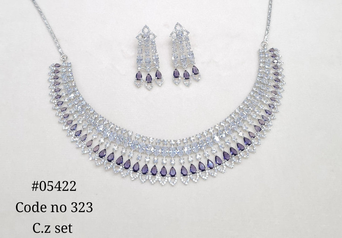 Cz Necklace 05422 - KRISHNA'S SWETA JEWELLERY