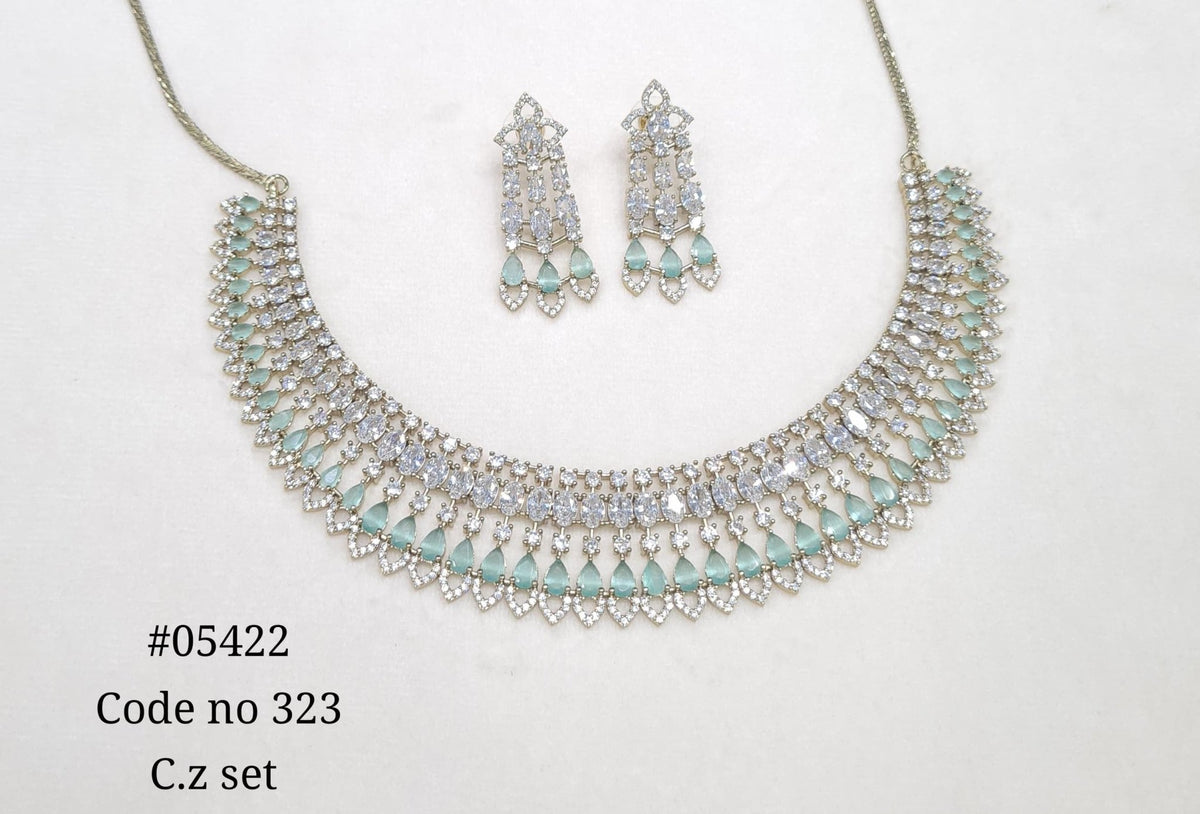 Cz Necklace 05422 - KRISHNA'S SWETA JEWELLERY