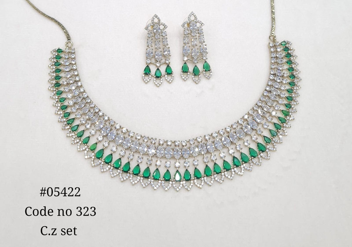 Cz Necklace 05422 - KRISHNA'S SWETA JEWELLERY