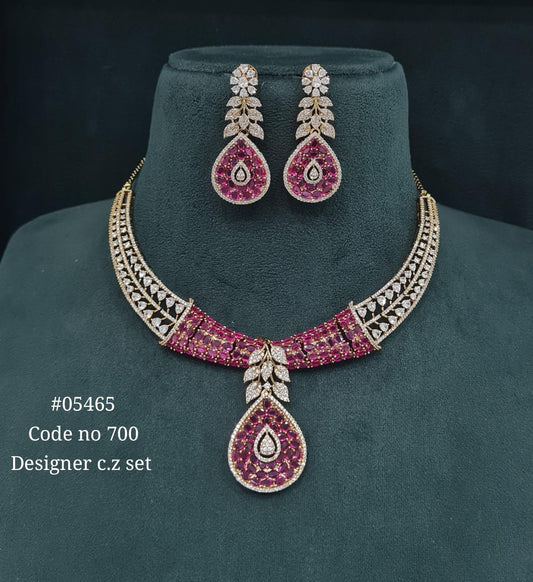 Cz Necklace 05465 - KRISHNA'S SWETA JEWELLERY