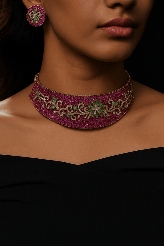 Cz Necklace 05524 - KRISHNA'S SWETA JEWELLERY