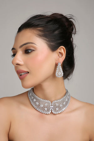 Cz Necklace 05714 - KRISHNA'S SWETA JEWELLERY