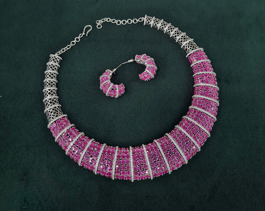 Cz Necklace 05968 - KRISHNA'S SWETA JEWELLERY