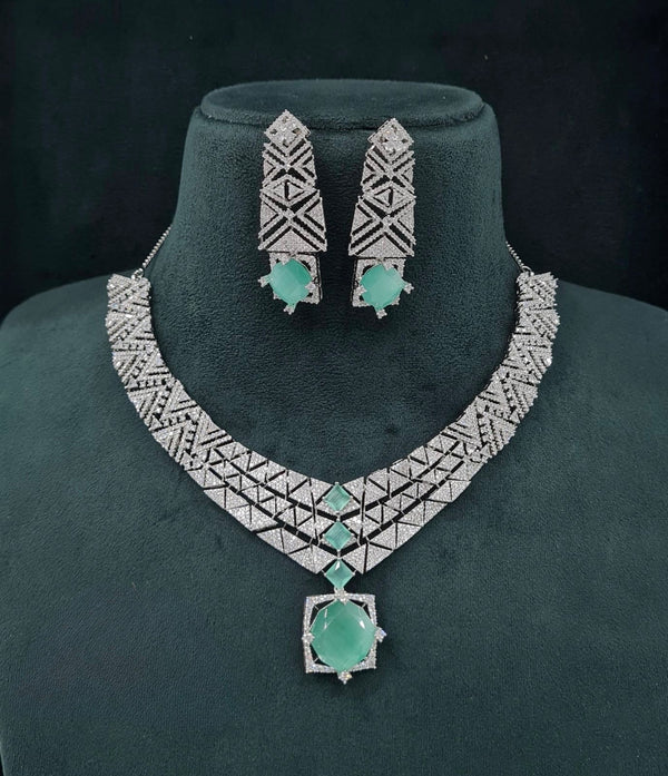 Cz Necklace 06094 - KRISHNA'S SWETA JEWELLERY