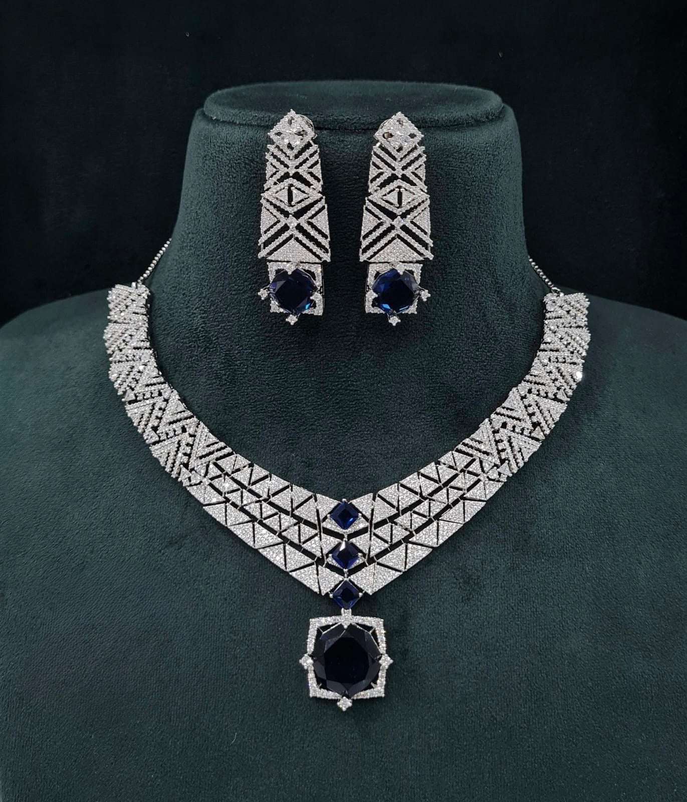 Cz Necklace 06094 - KRISHNA'S SWETA JEWELLERY