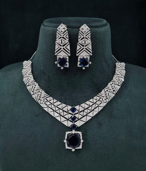 Cz Necklace 06094 - KRISHNA'S SWETA JEWELLERY