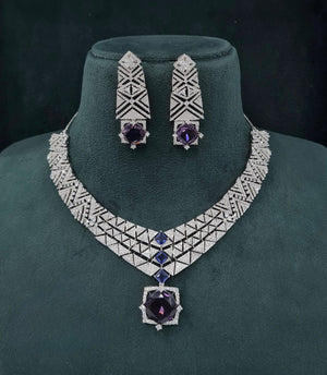 Cz Necklace 06094 - KRISHNA'S SWETA JEWELLERY