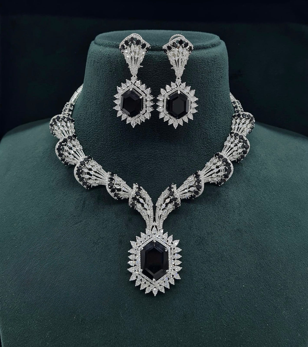 Cz Necklace 06095 - KRISHNA'S SWETA JEWELLERY