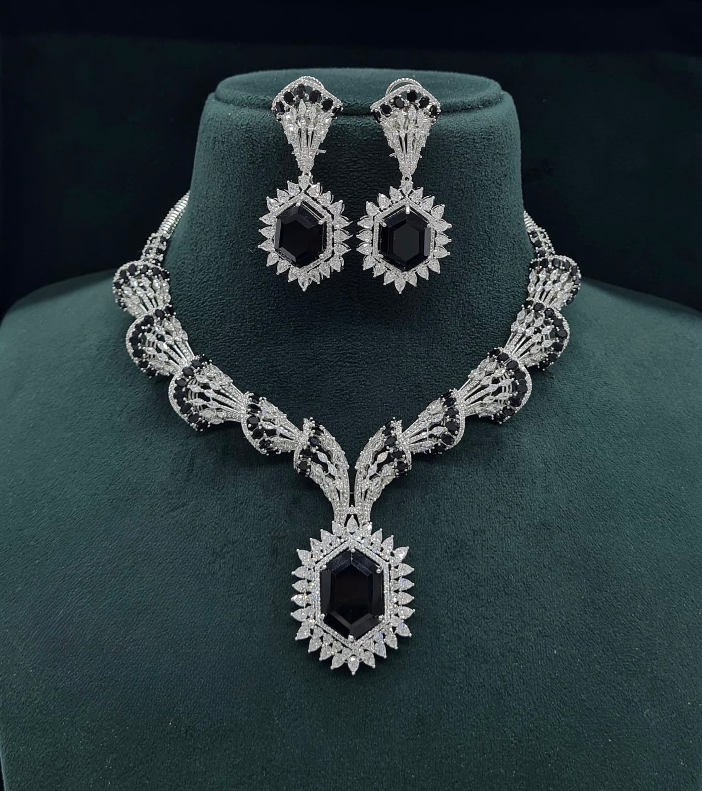 Cz Necklace 06095 - KRISHNA'S SWETA JEWELLERY
